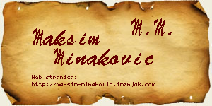 Maksim Minaković vizit kartica